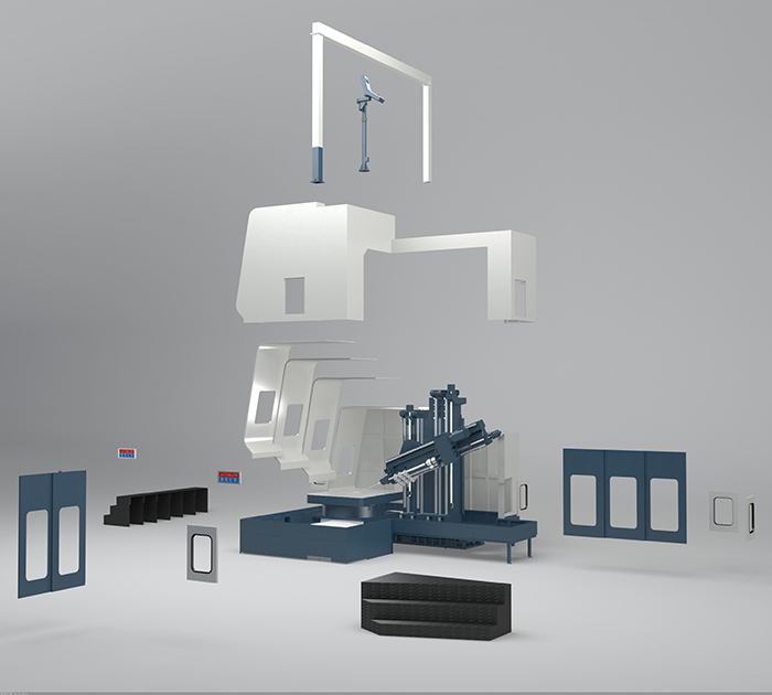 Seven axes deep hole drilling & milling machine